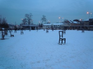 "Empty Chairs" memorial park  of Kraków