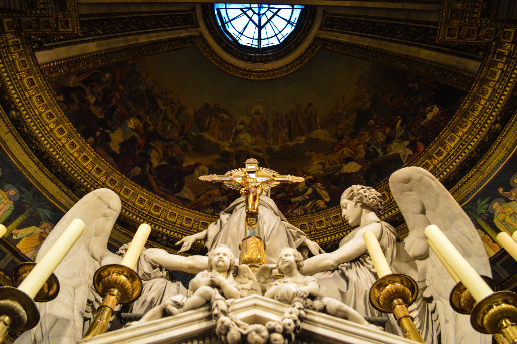 The altar at La Madeleine, a building originally designed as a temple to Napoleon's armies.